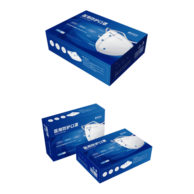 Pudełka do pakowania jednorazowych masek z tektury falistej