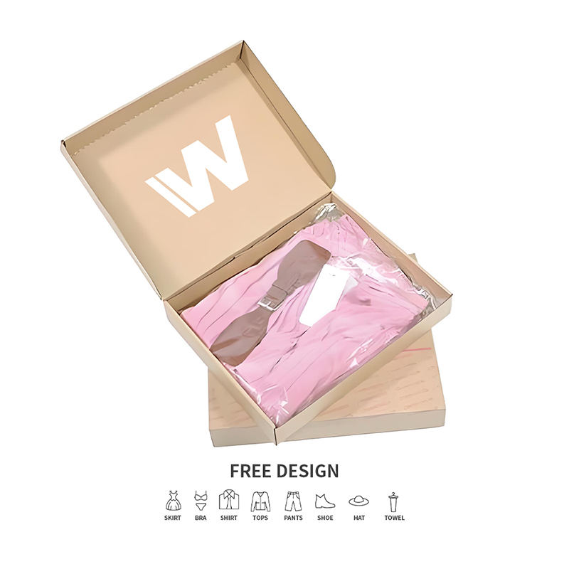 Brązowe proste pudełka do pakowania odzieży z tektury falistej