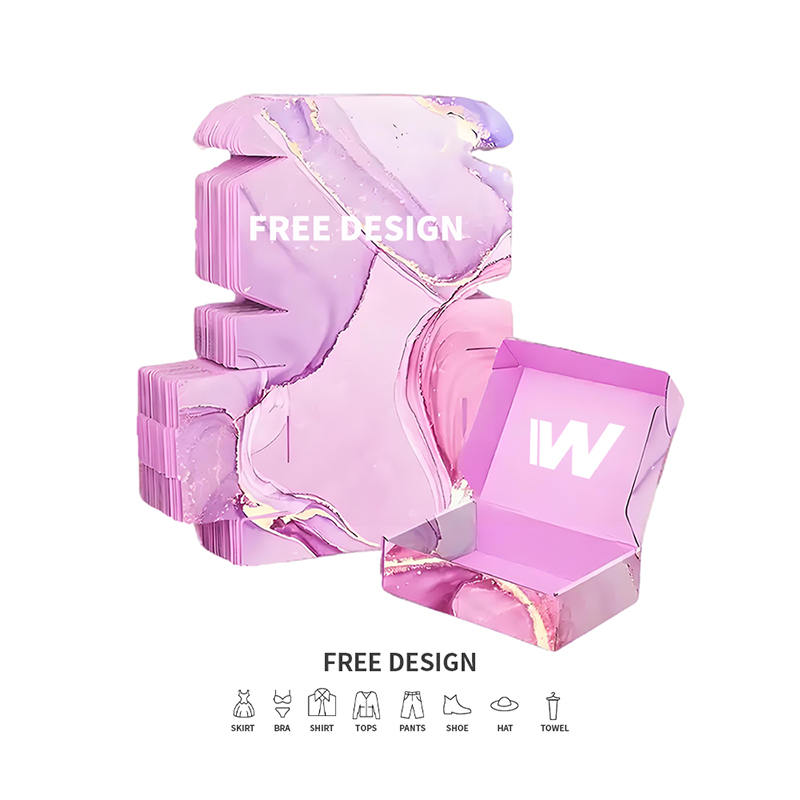 Pudełka do pakowania odzieży z fioletowego marmuru z tektury falistej