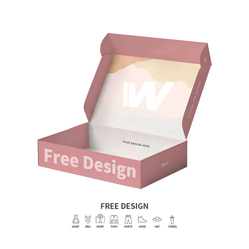 Miękkie różowe pudełka do pakowania odzieży z tektury falistej