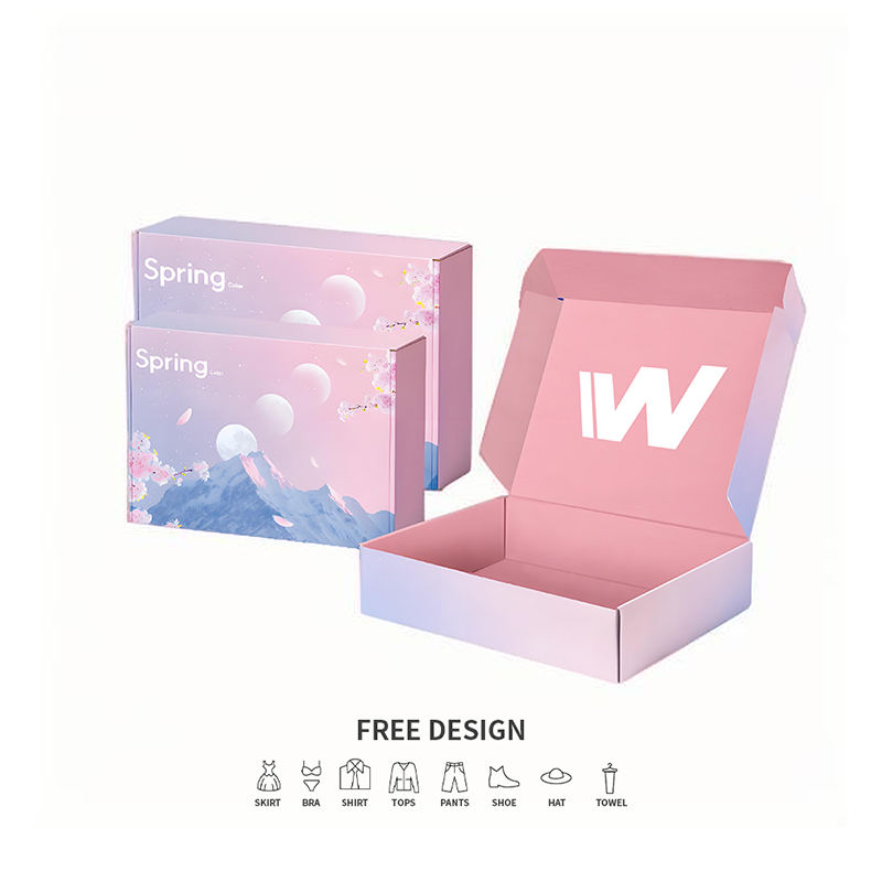 Pudełka do pakowania odzieży z tektury falistej w pastelowych kolorach