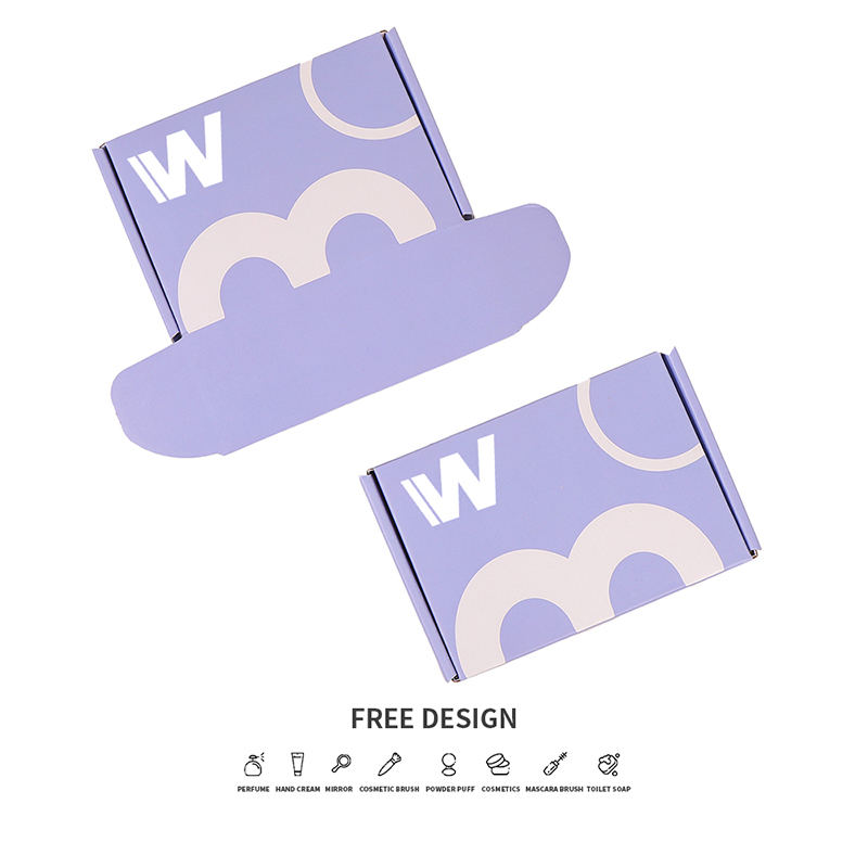 Lawendowe fioletowe pudełka do pakowania kosmetyków z tektury falistej