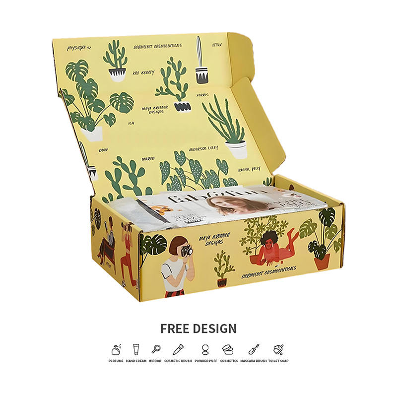 Zabawne rośliny doniczkowe Pudełka kosmetyczne z tektury falistej