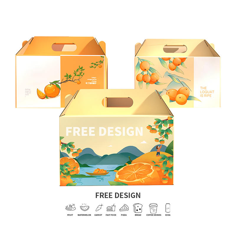 Pomarańczowe pudełka do pakowania z tektury falistej